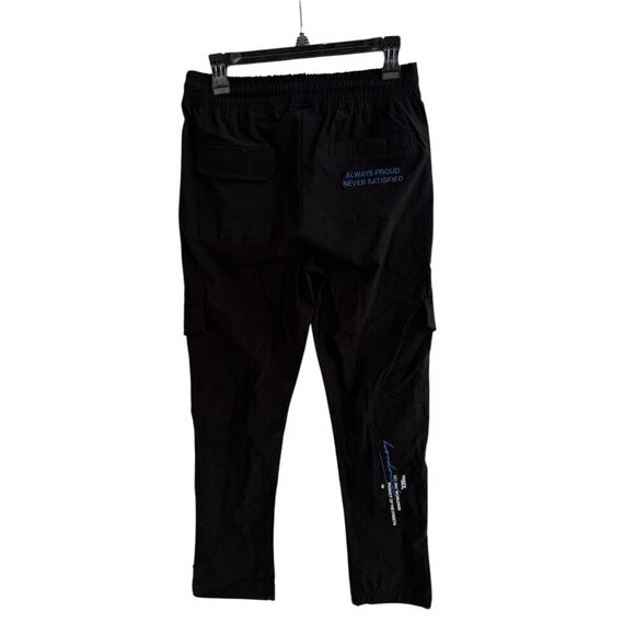 Hoodrich Mens Black Utility Joggers With Drawstring Waist & Cargo Pockets - Size - Picture 2 of 7